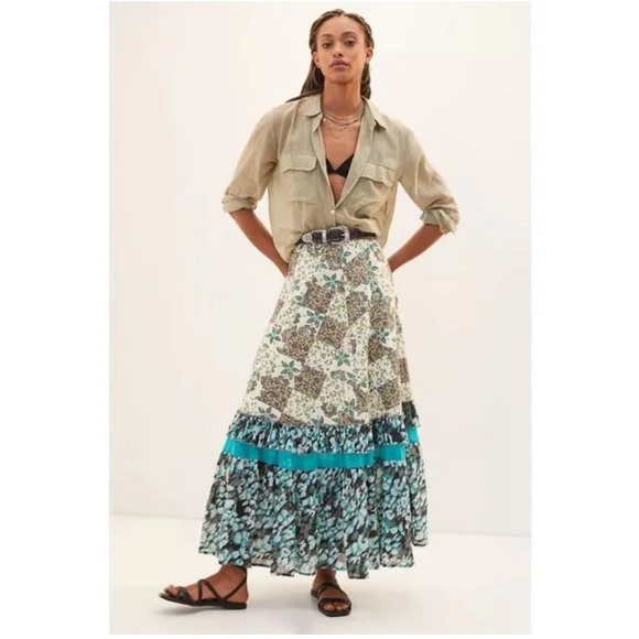Anthropologie Raga Floral Patchwork Maxi Skirt Medium NWT - Picture 1 of 5